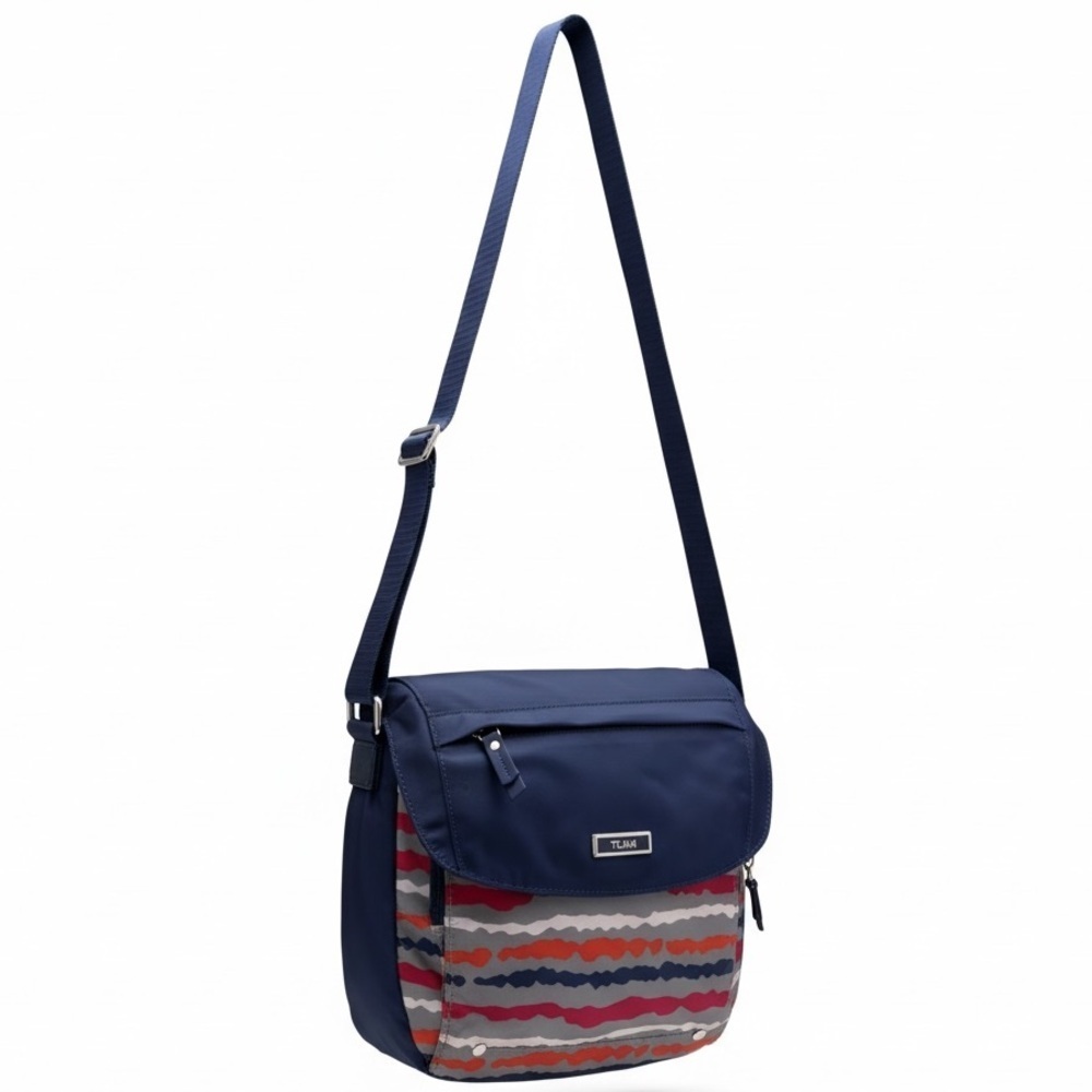 TUMI Voyageur Blue Wavy Print Crossbody Bag